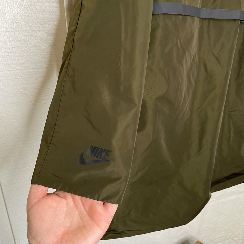 Nike Green Parka Bonded Athletic Trench Jacket Coat Oversized Long Windbreaker - Picture 5 of 16